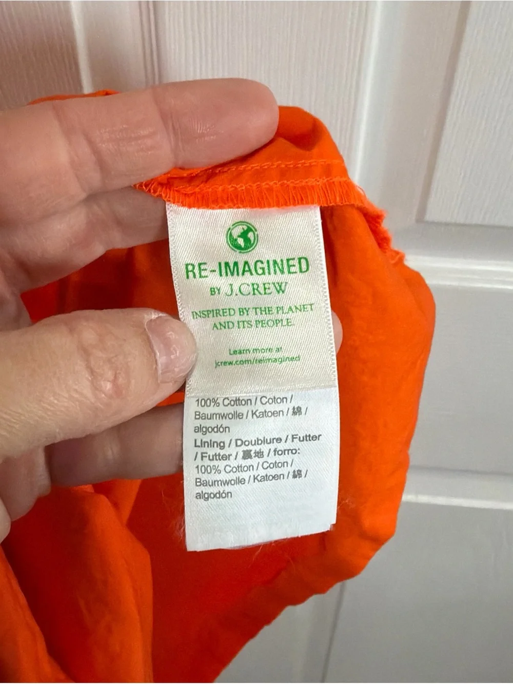 J. Crew Bright Orange Tiered Mini Dress with Eyelet Ruffle Sleeves